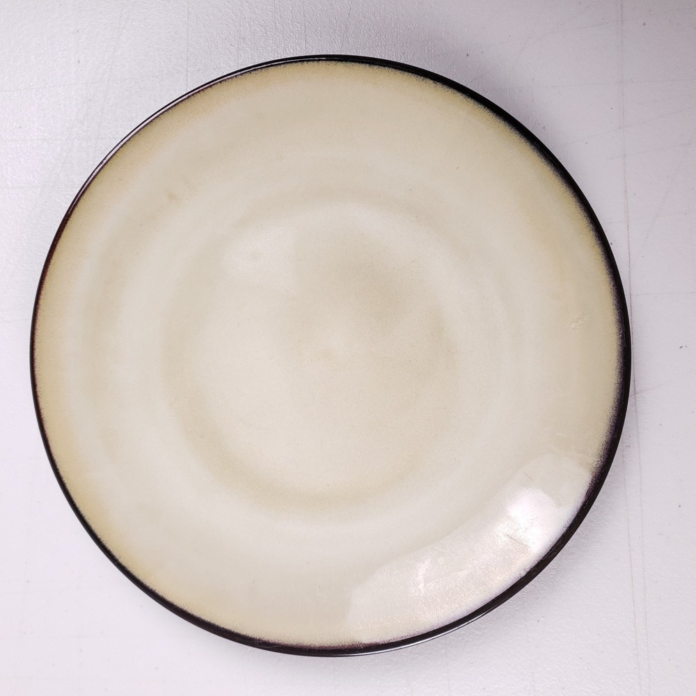 Mikasa Gourmet Basics Andria Dinner Plate 11" Stoneware Tan Black Modern‎